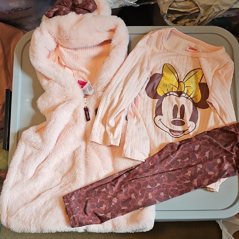 DISNEY MINNIE  MOUSE  3 PIECE  SET EUC & GUC SIZE 2T